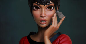 Comms Officer bust - 1/10th scale sci-fi STL file from the Sci-Fi Princesses series designed and sculpted by Minichix Studio
