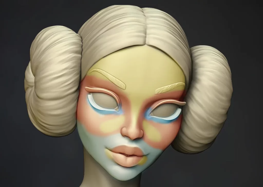 Advanced version of the '3 zone' method for natural-looking skin tones - from Minichix Studio tutorial featuring The Princess