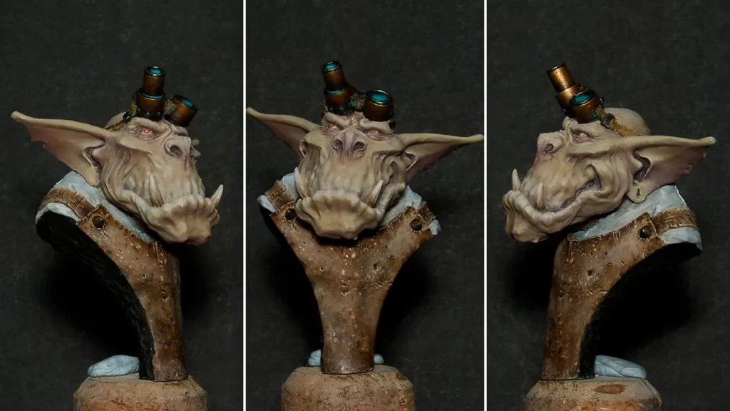 Adding contrast and weathering on Ein Stein's apron - tutorial by Minichix Studio on painting worn-out leather