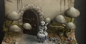 Featured image for Minichix Studio article about making mushrooms for dioramas and scenic bases - painted by Marta Slusarska