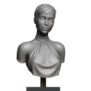 3D render of Eve - 1/10th scale anatomic bust for 3D printing by Minichix Studio - front view