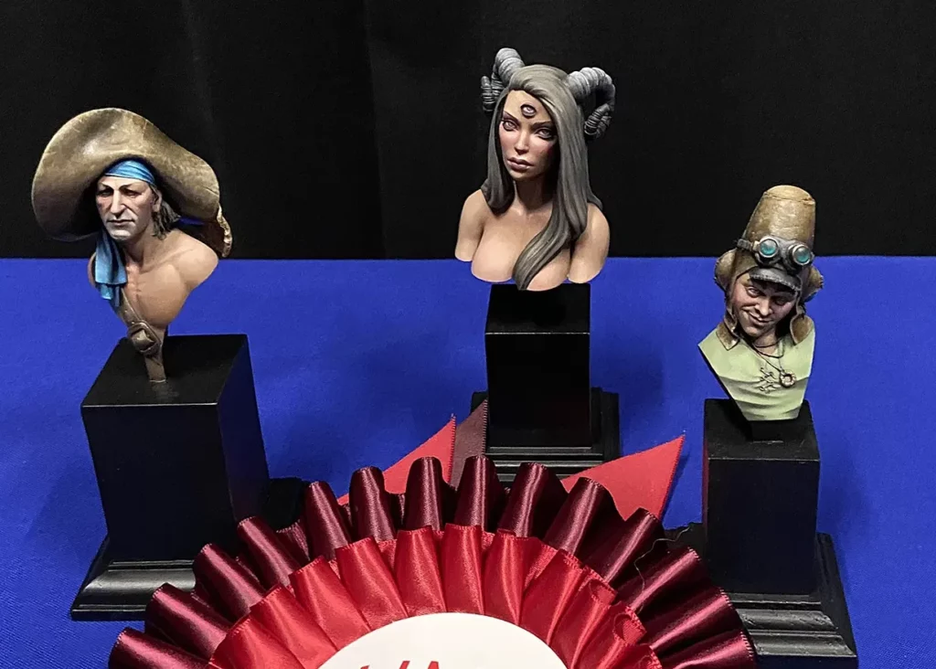 Minichix Studio event report from the Cheshire Military miniature painting competition – gold medal-winning busts painted by Marta Slusarska
