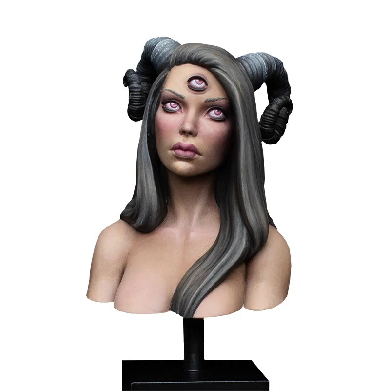 Noir, fantasy bust by Minichix Studio, painted version by Marta Slusarska – 1/10th scale display piece for painters and collectors