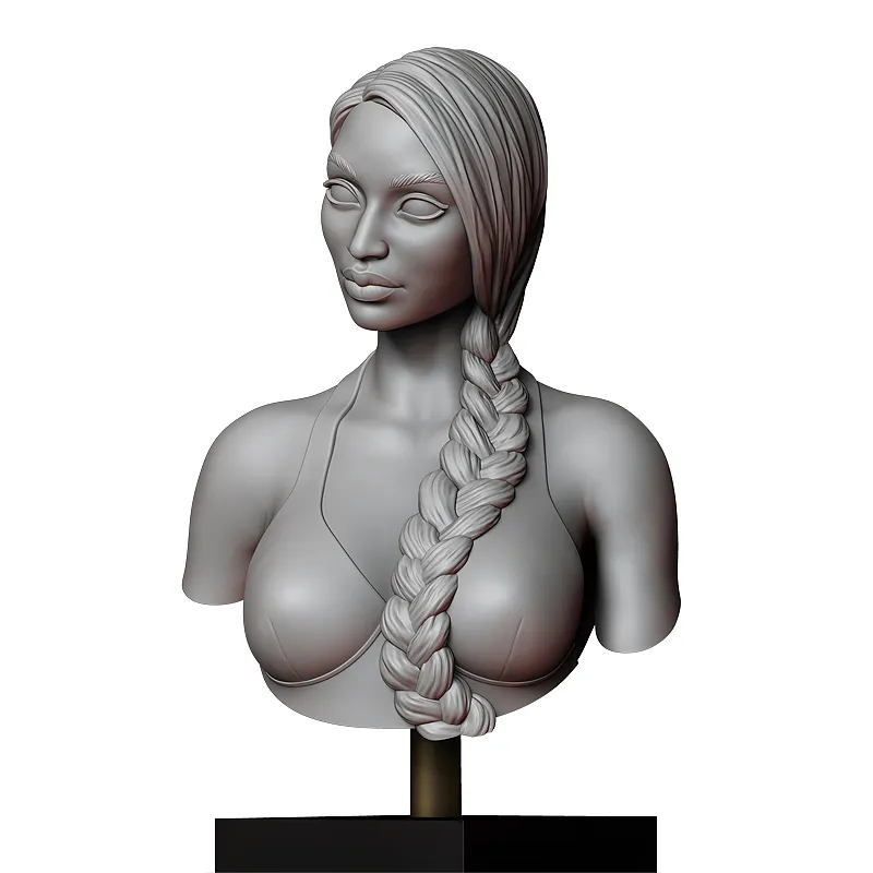 3D render of Pryia - 1/10th scale anatomic bust for 3D printing by Minichix Studio - front view