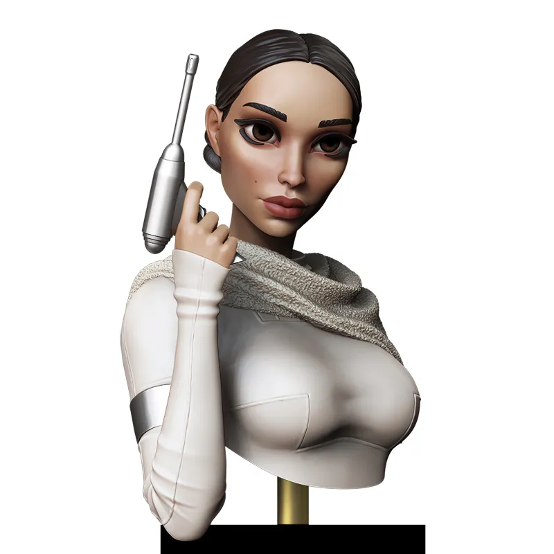 3D colour render of The Senator STL- 1/10th scale stylised bust for 3D printing by Minichix Studio - side view