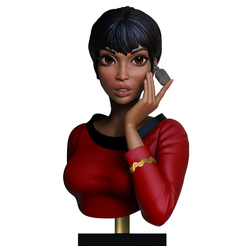 3D colour render of Comms Officer STL - 1/10th scale stylised bust for 3D printing by Minichix Studio - front view