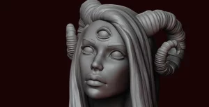 Featured image for news article about 'Noir' Bust - new release by Minichix Studio - close-up of Noir on dark background
