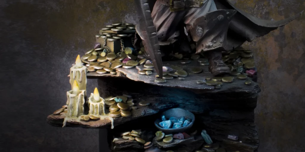 Main image for Minichix Studio tutorial on creating miniature candles for scenic bases - close-up of finished, lit candles