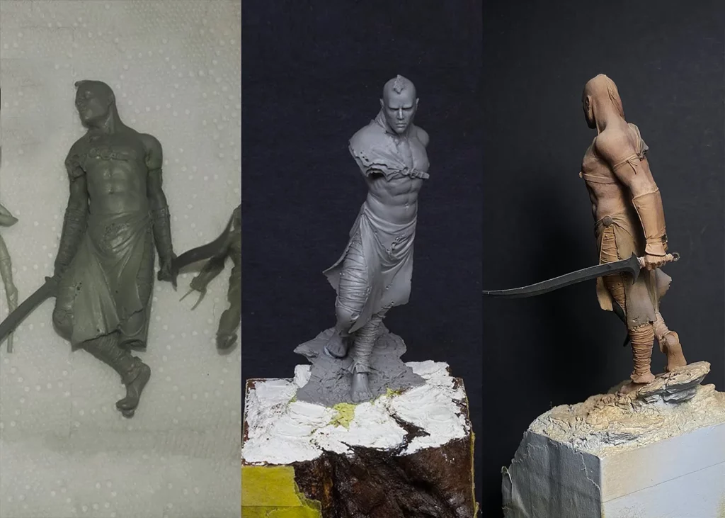 Arinthuil by Black Crow Miniatures - different stages of mounting miniatures - beginner tutorial by Minichix Studio