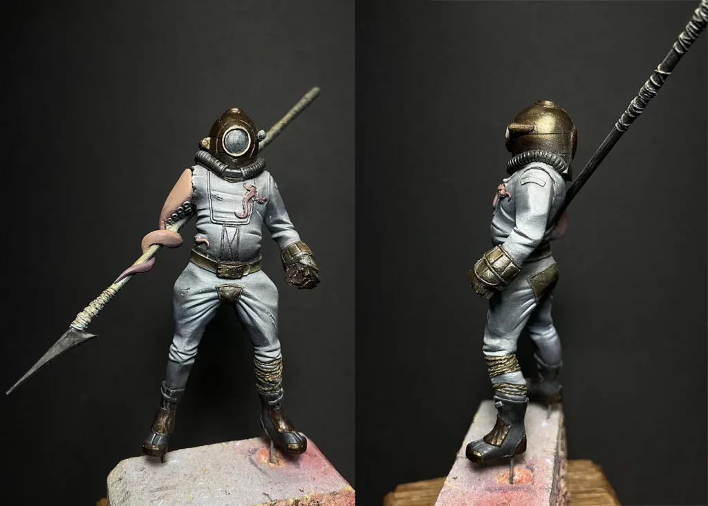 Metal pins for large scale resin miniatures - beginner tutorial about mounting miniatures by Minichix Studio.