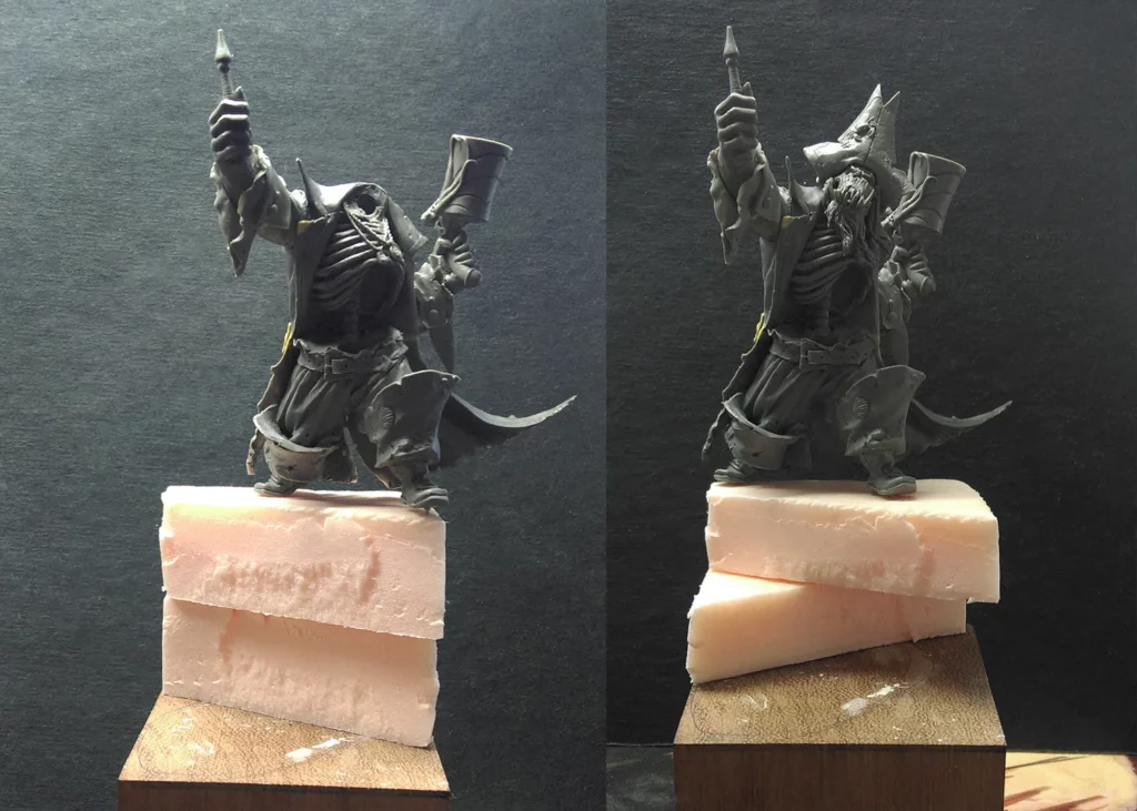 Looking for the right height and shape of the base - step-by-step miniature painting tutorial by Minichix Studio.