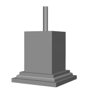 3D render of the Bust Plinth STL for 3D printing by Minichix Studio - sized to fit all 1/10th scale busts