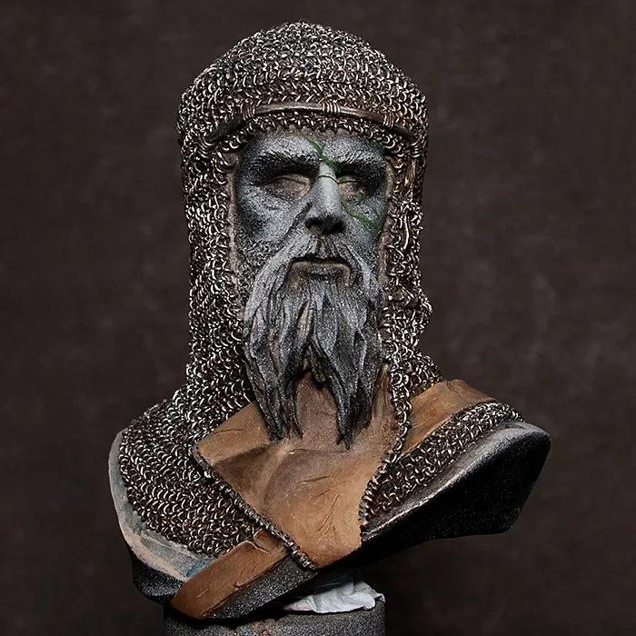 Work in progress - leather elements on JMD Veteran - realistic leather painting tutorial by Minichix Studio