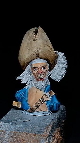 Early stage - painting leather hat on Markes bust - realistic leather tutorial by Minichix Studio