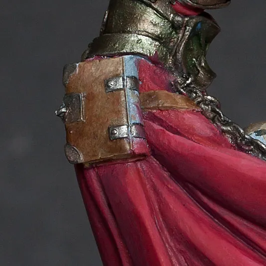 Early stage - painting leather elements on Menhom - realistic leather painting tutorial by Minichix Studio