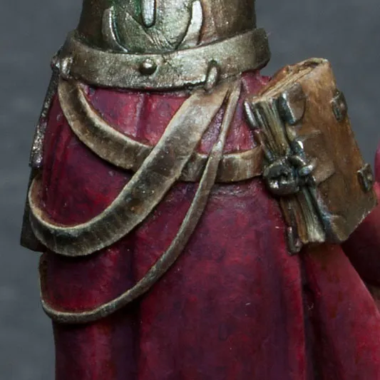 Finished leather elements on Menhom - realistic leather painting tutorial by Minichix Studio