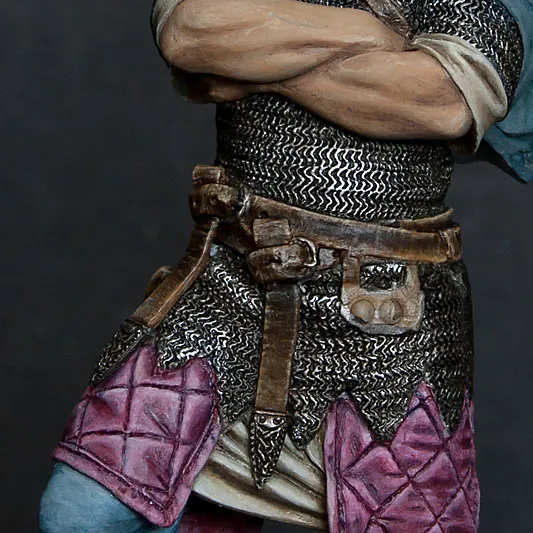 Finished leather belts on Viking Chief - realistic leather painting tutorial by Minichix Studio