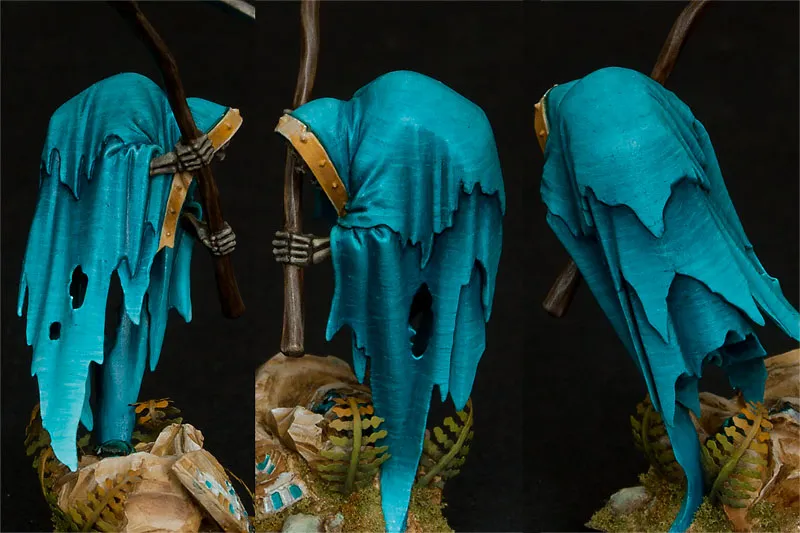 GW Cairn Wraith with finished fabric texture - miniature painting texture tutorial by Minichix Studio
